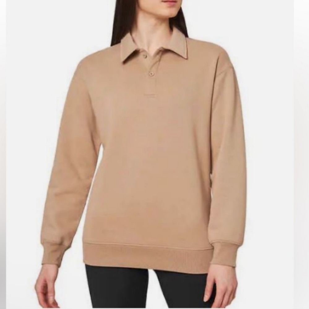 MONDETTA LADIES COLLARED FLEECE PULLOVER TOP